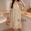 여성용 잠자기 여성 여름 나이트 드레스 소녀 플러스 사이즈 크기 대형 M-6xl Nightgown 짧은 슬리브 나이트 드레스 나이트 스커트 나이트웨어