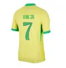 22 2023 2024 Brasils Soccer Jerseys L.Paqueta Neymar Vini Jr. 23 P.Coutinho Richarlison Football Shirt G.Jesus T.Silva Bruno G. Pele Casemiro Men Women Kids Set Jersey