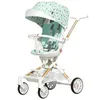 Strollers# High View Four Wheels Stroller zitten en liggen lichtgewicht babybidirectioneel vouwen 0 tot 3 jaar H240514