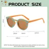 Lunettes de soleil nouvellement arrivées 2-10 ans mignonnes lunettes de soleil rondes pour enfants garçons et filles bébé latte extérieur enfants à la mode des yeux de chat blanc rose ombre d240514