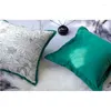 Pillow Green Velvet Natural Plants Jacquard Chenille Cover Decorative Case Country Style Sofa Chair Bed Coussin