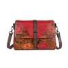 Umhängetaschen Frauen Tasche echte Lederhandtasche Frauen Luxus handgeprägte geprägte Vintage Flap Chinese Style Messenger