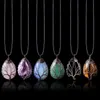 Hanger kettingen Boom van het leven 7 chakra natuurlijke edelsteen ketting ketting crystal energietherapie handgemaakte hanger ketting yoga sieraden vintage vrouwen j240513