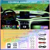 Dekorativa lampor 22 i 1 Universal Neon Lamp Ambient Light for LED Interior Car USB Akryl Guide Fiber Strip Decoration Kit Light App Control T240509