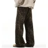 Pantaloni da donna Donne femminile Vintage Leopard Stampa jeans sciolto casual 2024 gamba larga gamba capra