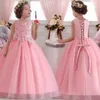 Robes de fille Tulle Beauty Pageant Party Robe de 4-12 ans Robe de fleur de mariage élégant avec bretelles en dentelle exotique Hobe des filles Y240514