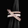 Brand Westwoods Diamond Saturn Cross Ring Lettere personalizzato Triple strati