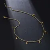 Chokers rostfritt stål halsband som är lämplig för kvinnor guld 7-stjärniga halsband dagliga Kravik-kedjesmycken kommer inte att bleka D240514