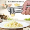 Fruit Vegetable Tools 304 Stainless Steel Garlic Press Detachable Peeling Grinding Slicer Chopper Set Cooking Gadgets Kitchen Acce Dh8Zd