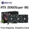 Cartes graphiques SOYO Nvidia GEFORCE RTX2060 Super 8G GDDR6 PCIE3.0x16 Carte vidéo de jeu pour les composants de l'ordinateur PC de bureau