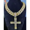 Modeschmuck Halsketten Hip Hop Pass der Diamanttester Custom 25mm 7row S925 Silber VVS Moissanite Miami Cuban Link Chain