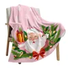 Couvertures Noël Santa Claus Pine Needle Flake Flake rose Blander Cadeau de vacances Soft Sofa Soft