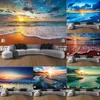 Tapisserier Summer Beach Sunset Landscape Printing Mönster Tapestry Hem vardagsrum sovrum sovsal väggdekor bakgrund trasa