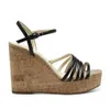 vrouwen 2024 dames echt leer 16 cm wig hakken sandalen zomer slip-on trouwjurk gladiator schoenen smal band buckle cork euro-Amerikaanse maat 34-46 sa