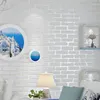 Duvar Kağıtları Kendinden Yapışkan Beyaz Tuğla Desen Duvar Kağıdı Dokuma Olmayan Yurt Çıkartmaları 3D Duvar TV Ev Geliştirme