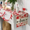 Tableau d'amour Love Red Heart Runner Vintage Scarf Home Kitchen Tabletop Decor Farmhouse Farmhouse intérieure Outdoor Holiday Thème