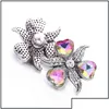 TAHLİKLER Toptan Kristal Kalp Sier Renk Snap Duthing Kadın Mücevher Bulguları Rhinestone 18mm Metal Snaps Düğmeleri Diy Brace FFSH DH2TW