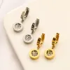 2024 LETTRE Classique Charme d'oreille Broupe de luxe Design-oreilles Stud Oreads Elegant Femmes Premium Boucles d'oreilles Boucles d'oreilles Couple 18k Gold Gold 925 Silver Hot Brand Accessoires