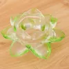 Candle Holders MagiDeal Buddhist Crystal Glass Lotus Tea Light Flower Holder Clear