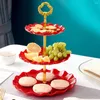 Piastre di dessert vassoio per piastrello per auto-aiuto per auto-aiuto piatto di decorazioni per cupcake dono frutta a tre strati per la casa per le vacanze