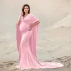 Robes de maternité couleur de beauté européenne coton mousseline enceinte femme enceinte jupe de photographie de queue à volants
