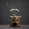 Чайные наборы каменная подъемная ручка теплый чайная печь в японском стиле ручной работы нагреваемого пивоварения фарфора