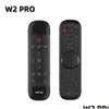 PC afstandsbedieningen WeChip W2 Pro Air Mouse Voice Control Microfoon W1/W2/R2 2.4G Wireless Gyroscoop voor Android TVBox Drop Delivery C OTLZA