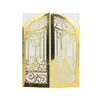 Gift Wrap 5x7inch Luxury Gold Laser Cut Gate Design Housewarming Party Wedding Invitation Card