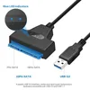 Cable adaptador SATA a USB 3.0 para transferencia de datos HDD/SSD de disco duro de 2.5 pulgadas, soporte de convertidor de disco duro externo UASP