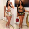 Summer Knitted Sexy Swimsuit Beach Wear 2024 New 2 Piece Set Women Tracksuit Colorful Crochet Bikini Bra And Shorts Sets For Women Outfits