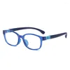 Occhiali da sole Fashion Silicone's Silicone Anti-Blue Glasses TR90 Simple Flat Light Goggles Round Square Frame Boy Girl Sport Reading