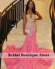 Robes de fête Robe de bal longue rose brillant 2024 pour les filles noires Crystals Crystals Richestones Robe de soirée Robe d'anniversaire Robe