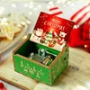 Decoratieve beeldjes Merry Christmas Theme Muziekbox Cansel houten hand crank Santa Claus jaar cadeau voor kinderen vriend