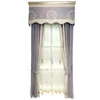 Gordijn op maat gemaakte paarse geborduurd raamscherm Jacquard Chenille patchwork verdikte gordijnen voor woonkamer slaapkamer Frans