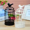 Candle Holders Large Bird Cage Candlestick Holder Europe Metal Iron Country Style Vintage Retro Tealight Home Decor (Black)