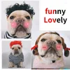 Dog Apparel Wig Cute Headgear Hat Pet Supplies Black Bang Hairstyle And Brown Braids