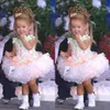 Småbarn barn baby blommor flicka klänningar miss America skräddarsydd organza cupcake tutu flickas tävlingsklänningar parti bär för spädbarn 157b