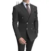 Sky Sky Blue Men casual Sust Double Brested Gold Botton Groom Wedding Tuxedos 2 Pcs Blazer Giacca Pants Set 240430