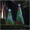 Décorations de Noël LED Tree Lightshow String Cone Cone Waterfall Star Lights Outdoor Mticolor for Wedding Party Decoration Eu Plug Dro Dhqvl