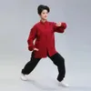 Twinset Tai Chi Kung Fu chinois pour femmes Top et pantalon 2 pièces Set Set Buddhist Mood Black Red Tea Break Stryment Cyy Tenues 240514