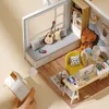 Arkitektur/diy hus trä docka hus diy små hus kit gör rum leksaker 3d pussel montering byggnadsmodell leksaker för barn dollhouse födelsedagspresent