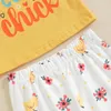 Clothing Sets Blotona Baby Girl 2Pcs Summer Outfits Sleeve T-shirt Tops Chicken Print Flare Pants Set Toddler Casual Clothes 6M-4Y