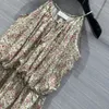 ミラノ滑走路ストリートスタイルドレス2024新しい春の夏のプリントスカートブランドの同じスタイルの女性デザイナードレス0514-2