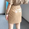 Spódnice oryginalne skórzane krokodyl ziarno owcza skóra seksowna mini spódnica kobiet 2024 Spring South Korean Fashion High talia Retro A-line