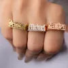 Индивидуальное кольцо Древнее английское имя мужчины женщины золотые украшения подарки из нержавеющей стали персонализированная пара 240514