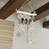 装飾的な置物1PCサマーオーシャンブルーシェル風チャイム自然吊りホームデコレーションディーガーデンヤードのための工芸品