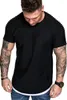 Men's Hoodies Spring/Summer Leisure Fashion Solid Color T-shirt Sports Short Sleeved Summer