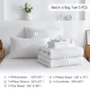 Defina a cama White Ultra Soft durante toda a estação Use bolsa de cama de 7 peças Lavagem de poliéster Lavagem de algodão duplo e travesseiro King Size Tamanho King Size