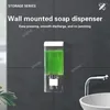 Flytande tvål dispenser badrum icke-stansande manuell vägg hängande spårlös pasta desinfektionsflaska transparent