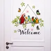 Wallpapers 30 45cm English Welcome Parrot Bird Wall Stickers Living Room Bedroom Home Decoration Sticker Wallpaper Ms2360